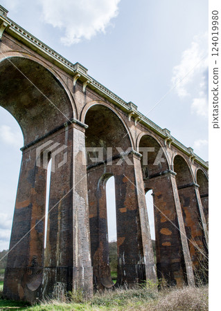 Historic brick viaduct in the Ouse Valley, south of London 124019980