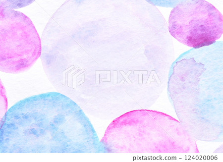 Abstract watercolor pastel wash with pink and blue gradient circles on white Abstract watercolor pastel wash with pink and blue gradient circles on white 124020006