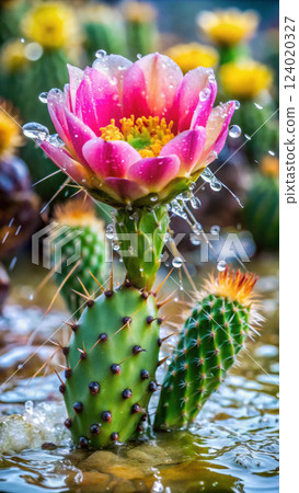 pink lotus flower in pond 124020327