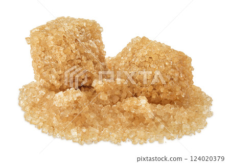 brown sugar cubes isolated on white background 124020379