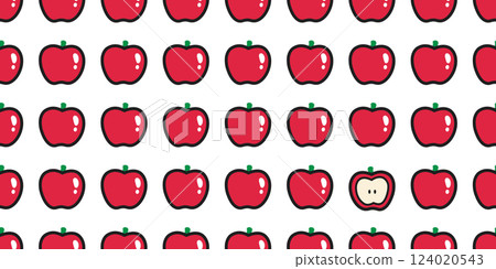 apple seamless pattern fruit vector cartoon doodle scarf isolated repeat background tile wallpaper gift wrapping paper textile illustration design 124020543