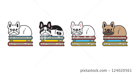 dog vector french bulldog icon book reading crouching sitting smiling cartoon character puppy pet doodle illustration symbol isolated dog vector french bulldog icon book reading crouching sitting smiling cartoon character puppy pet doodle illustration symbol isolated 124020561