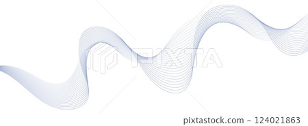 Abstract wave lines background, graphic thin curves design element, flow backdrop. 124021863