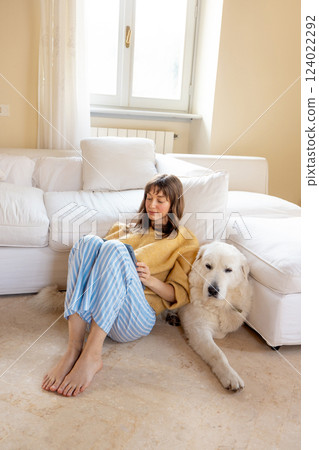 Cozy Morning with a Loyal Companion Cozy Morning with a Loyal Companion 124022292