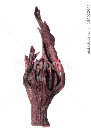 Dried hibiscus petals ,karkade flower with a deep red color and wrinkled texture.Used for herbal tea, antioxidants Dried hibiscus petals ,karkade flower with a deep red color and wrinkled texture.Used for herbal tea, antioxidants 124022643