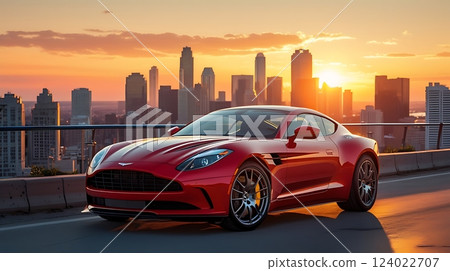 Luxury Drive at Sunset 124022707