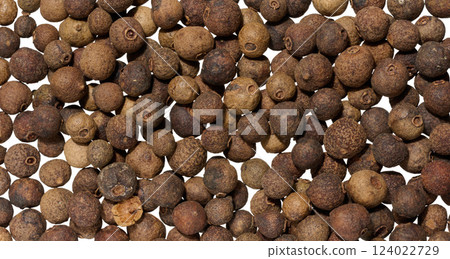 Scattered allspice, spice. Full frame 124022729