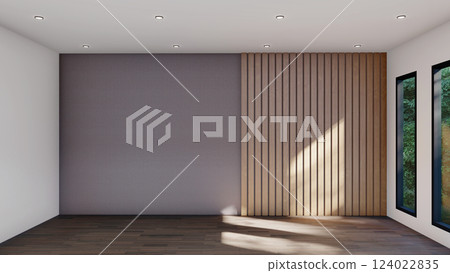 empty interior room shadow wall space background mock up architecture sunlight. empty home modern window light floor design apartment white house indoor. blank minimal concept backdrop bright clean. 124022835
