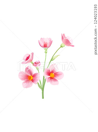Watercolor flower isolated on transparent background. Vector illustration. 124023193
