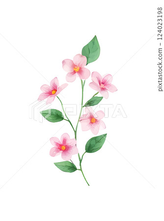 Watercolor flower isolated on transparent background. Vector illustration. 124023198