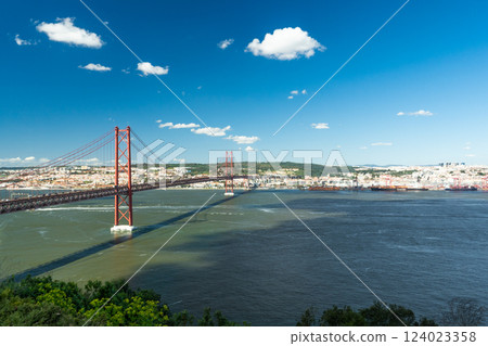 Ponte 25 de Abril Suspension Bridge. 25th of April Bridge. Portugal 124023358