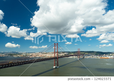 Ponte 25 de Abril Suspension Bridge. 25th of April Bridge. Portugal Ponte 25 de Abril Suspension Bridge. 25th of April Bridge. Portugal 124023371