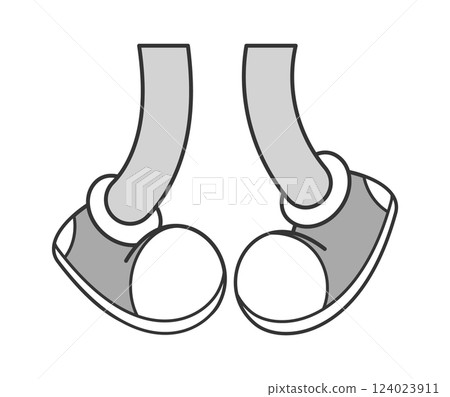 Shy personage retro feet doodle 124023911