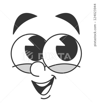 Happy smiling face emoticon doodle 124023944