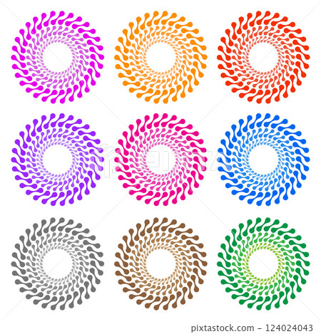 Vector Metaball Connect Dot Set. Molecule chain. Circle Shapes. Abstract Geometric Dots. Morphing Blob for Pattern, Sticker, Badge, Poster, Web Design 124024043