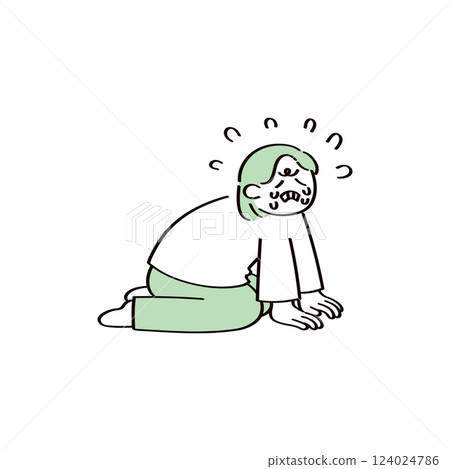 Illustration of a crying woman Illustration of a crying woman 124024786