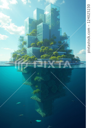 Modern Architecture Blends With Nature in a Stunning Underwater Cityscape Above and Below the Waterline 124025230