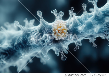 Viruses under microscope. Bacteria molecules. Study of virus pathogens. Science, Medicine, biology Viruses under microscope. Bacteria molecules. Study of virus pathogens. Science, Medicine, biology 124025303