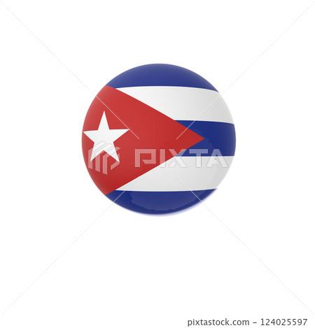 Cuba flag ball in white background Cuba flag ball in white background 124025597