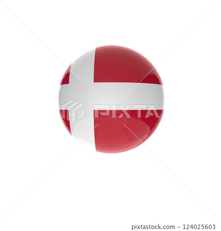 Denmark flag ball in white background 124025603