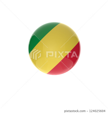 Republic of Congo flag ball in white background Republic of Congo flag ball in white background 124025604