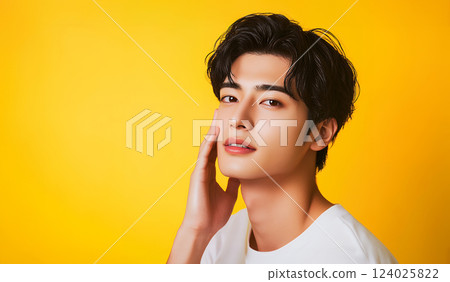 一個關心自己皮膚人工智慧的年輕人 124025822