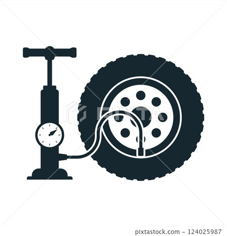 black icon tire inflator. auto repair black icon tire inflator. auto repair 124025987