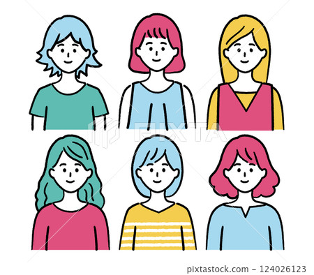 Female illustration material 124026123