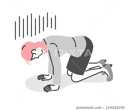 一位女商人雙手放在地板上，心情低落 124026295