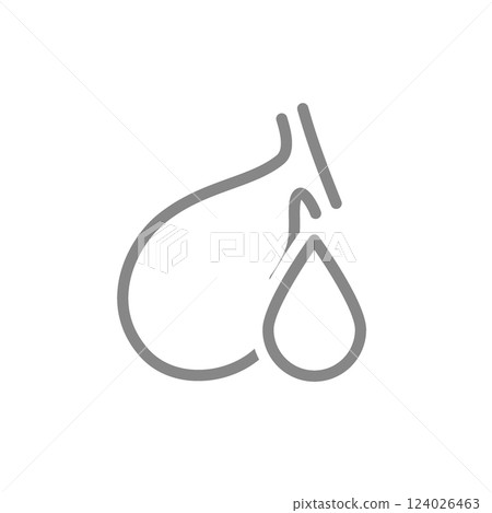 Gallbladder with drop line icon. Blood donor day symbol. Vector illustration 124026463