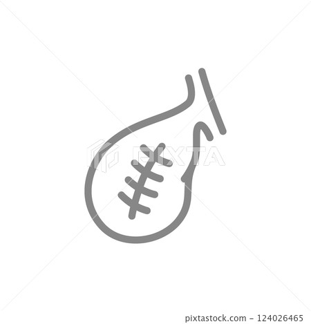 Scar on gallbladder line icon. Gallstones anatomy, inflamed internal organ symbol. Vector illustration Scar on gallbladder line icon. Gallstones anatomy, inflamed internal organ symbol. Vector illustration 124026465