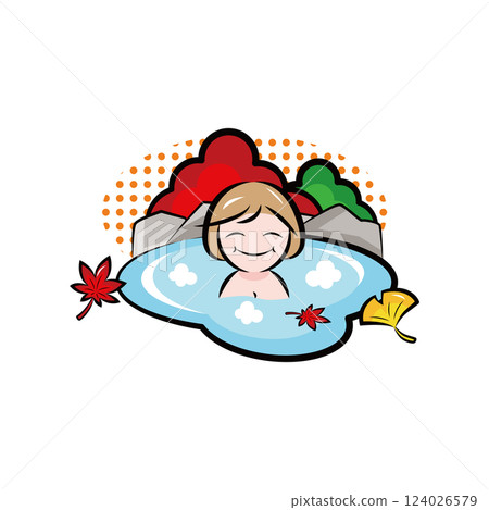 Hot Springs and Outings | Useful Seasonal Event Materials Series (Autumn) | Pop Illustrations 124026579