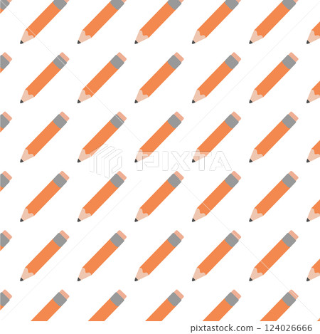 Seamless Pencil Pattern. School and Office Supplies Design 124026666
