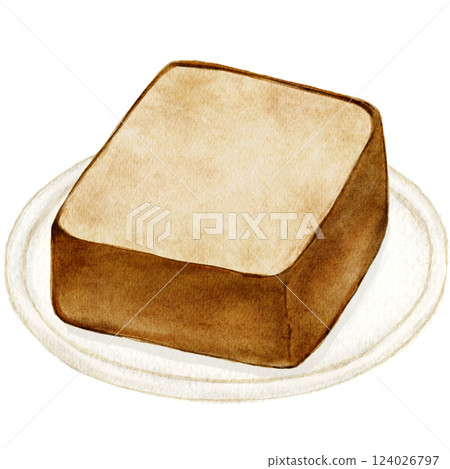 水彩吐司麵包 124026797