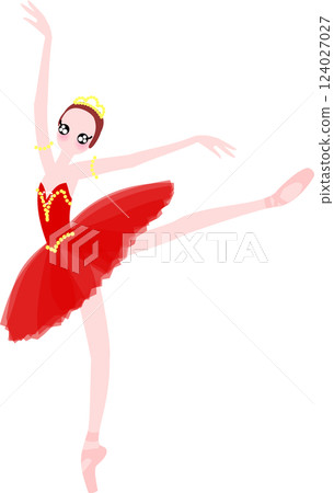 Ballerina in red costume Ballerina in red costume 124027027
