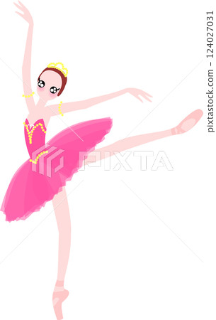 身穿深粉紅服裝的芭蕾舞女演員 身穿深粉紅服裝的芭蕾舞女演員 124027031