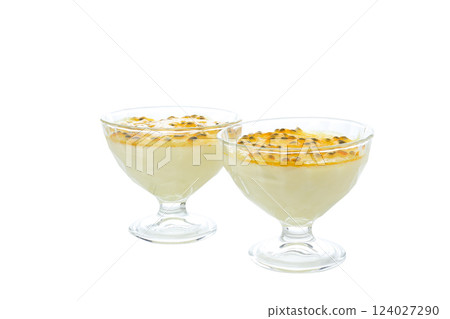 PNG, Passion fruit mousse, isolated on white background 124027290