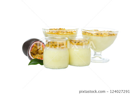 PNG, Passion fruit mousse, isolated on white background PNG, Passion fruit mousse, isolated on white background 124027291