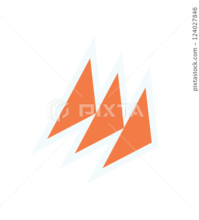 Bold abstract triangle icon sticker. Modern geometric shape symbol. Minimal brutalism, y2k aesthetic, graphic design element, suitable for various creative projects. Bold abstract triangle icon sticker. Modern geometric shape symbol. Minimal brutalism, y2k aesthetic, graphic design element, suitable for various creative projects. 124027846