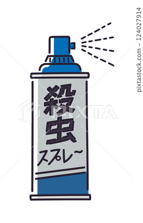 殺蟲劑噴霧/向量手繪線圖 124027914