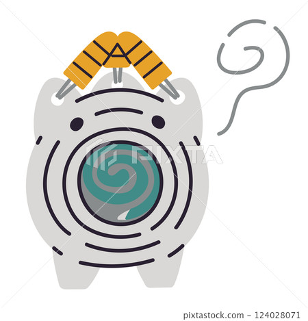 Pig-shaped mosquito coil / Vector hand-drawn illustration 124028071