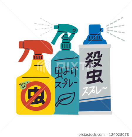 Set of insecticide spray, insect repellent spray, and insect repellent spray / Vector hand-drawn illustration Set of insecticide spray, insect repellent spray, and insect repellent spray / Vector hand-drawn illustration 124028078