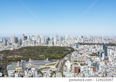 Skyscrapers line the streets of Tokyo (Shinjuku) (from Shibuya to Shinjuku) Skyscrapers line the streets of Tokyo (Shinjuku) (from Shibuya to Shinjuku) 124028097