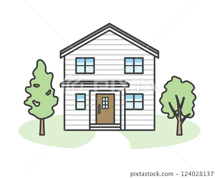 現代時尚的獨立住宅的插圖 124028137