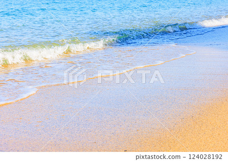 beautiful sandy beach and waves 124028192