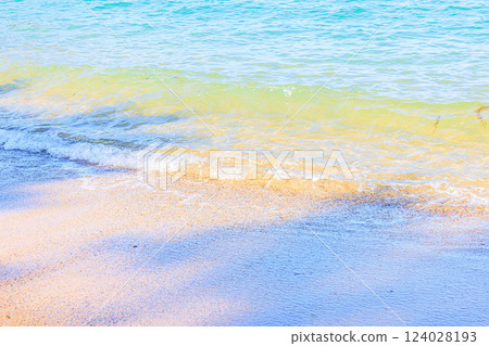 beautiful sandy beach and waves beautiful sandy beach and waves 124028193