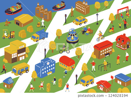 Cityscape Isometric 124028194