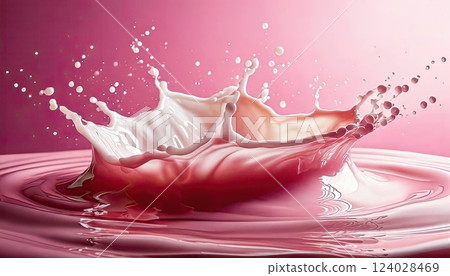 AI Image: Pink Splashes 124028469
