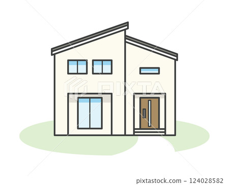 現代時尚的獨立住宅的插圖 124028582