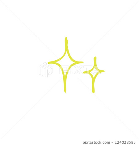 情感表達：彩色插圖，卡通般地表達閃閃發光的情感。 124028583